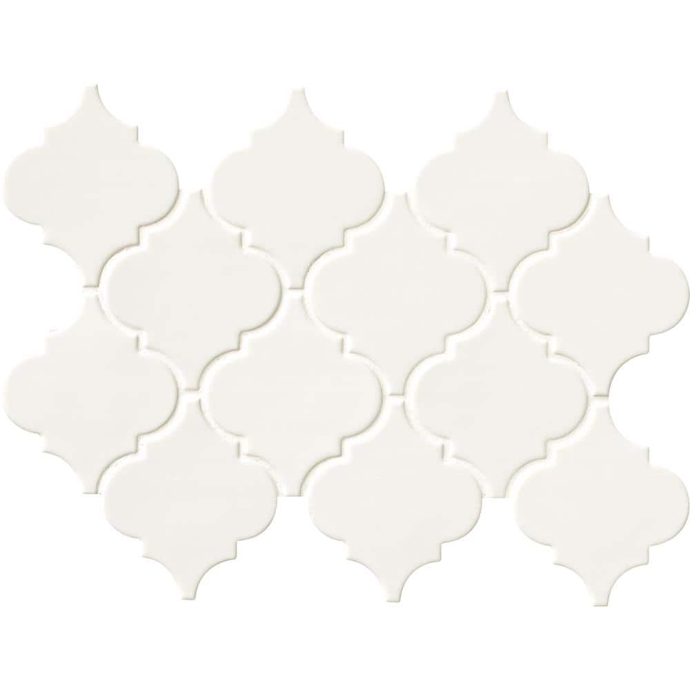 MSI Take Home Tile Sample - Whisper White 4 in. x 4 in. Arabesque