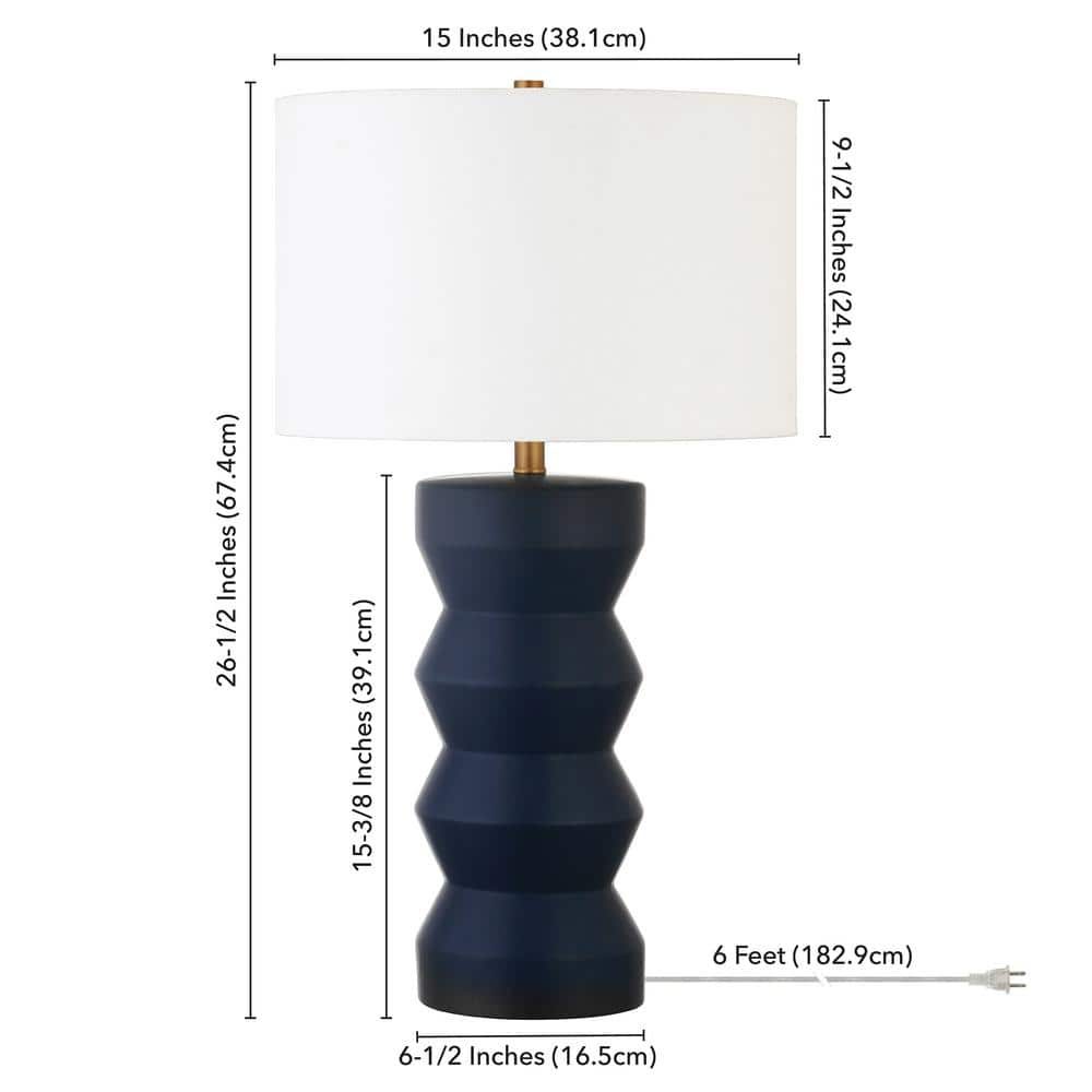 Carlin 26.5'' Matte Navy Blue Smart Ceramic Table Lamp