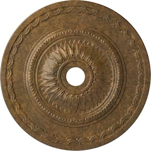 1-5/8 in. x 29-1/2 in. x 29-1/2 in. Polyurethane Sunflower Ceiling Medallion, Rubbed Bronze