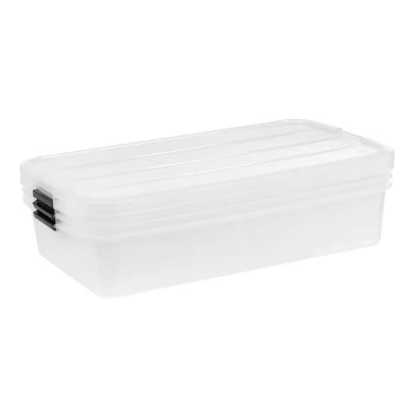 Homz 56 Quart Underbed Latching Plastic Storage Tote (Set of 2 Homz 56 Quart Underbed Latching Plastic Storage Tote (Set of 2