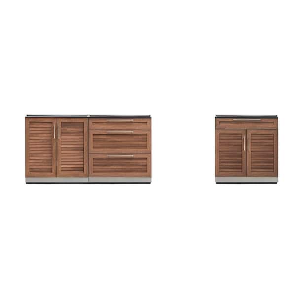 Grove 3-Piece 92 in. W x 36.5 in. H x 24 in. D Outdoor Kitchen Cabinet Set without Countertops
