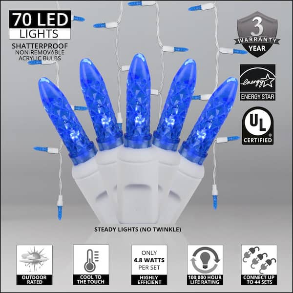 18 Point Snowflake with Blue Acrylic Center, Blue Lights - Wintergreen  Corporation