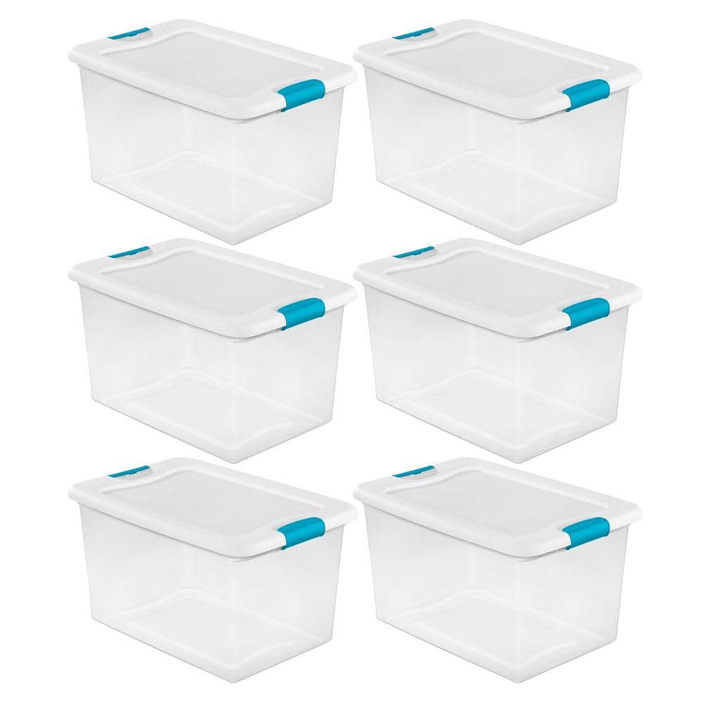 MooreCo balt TUBS-6-CLR - Plastic Storage Tubs, Set of 6 (Clear)