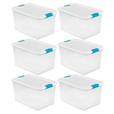 Superio Clear Plastic Storage Bins with Lids, 28.5 Quart (6 Pack),  Stackable Storage Container with Latches and Handles
