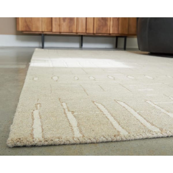 Wolbert 8 ft. x 10 ft. Beige Abstract Area Rug