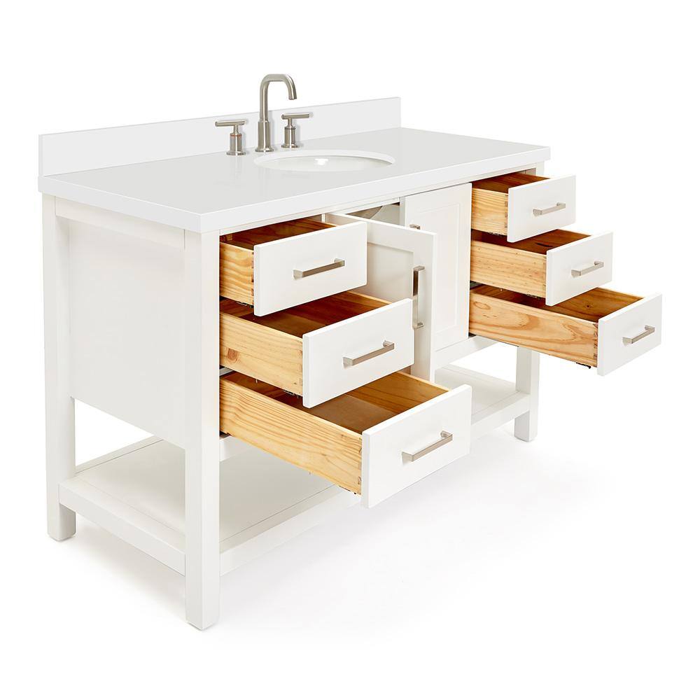 Magnolia 55" White Freestanding Single Bathroom Vanity Set