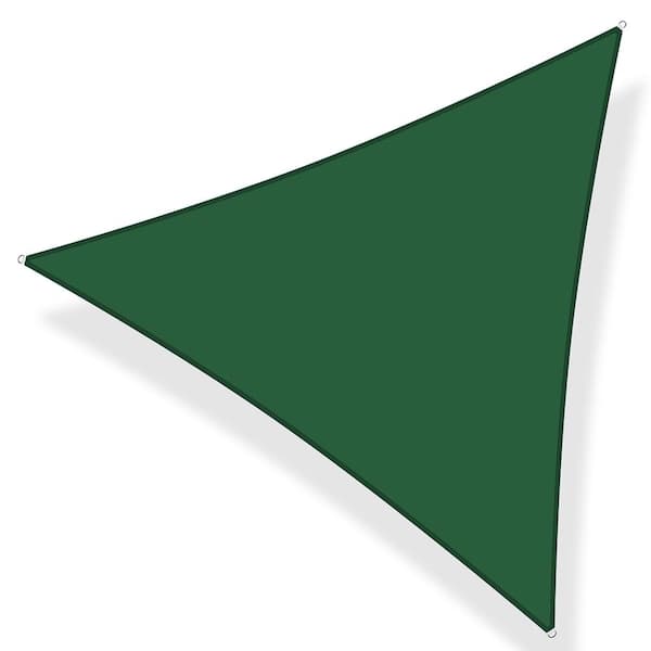 Artpuch 16 ft. x 16 ft. x 16 ft. 185 GSM Dark Green Equilteral Triangle UV Block Sun Shade Sail for Yard and Swimming Pool etc.