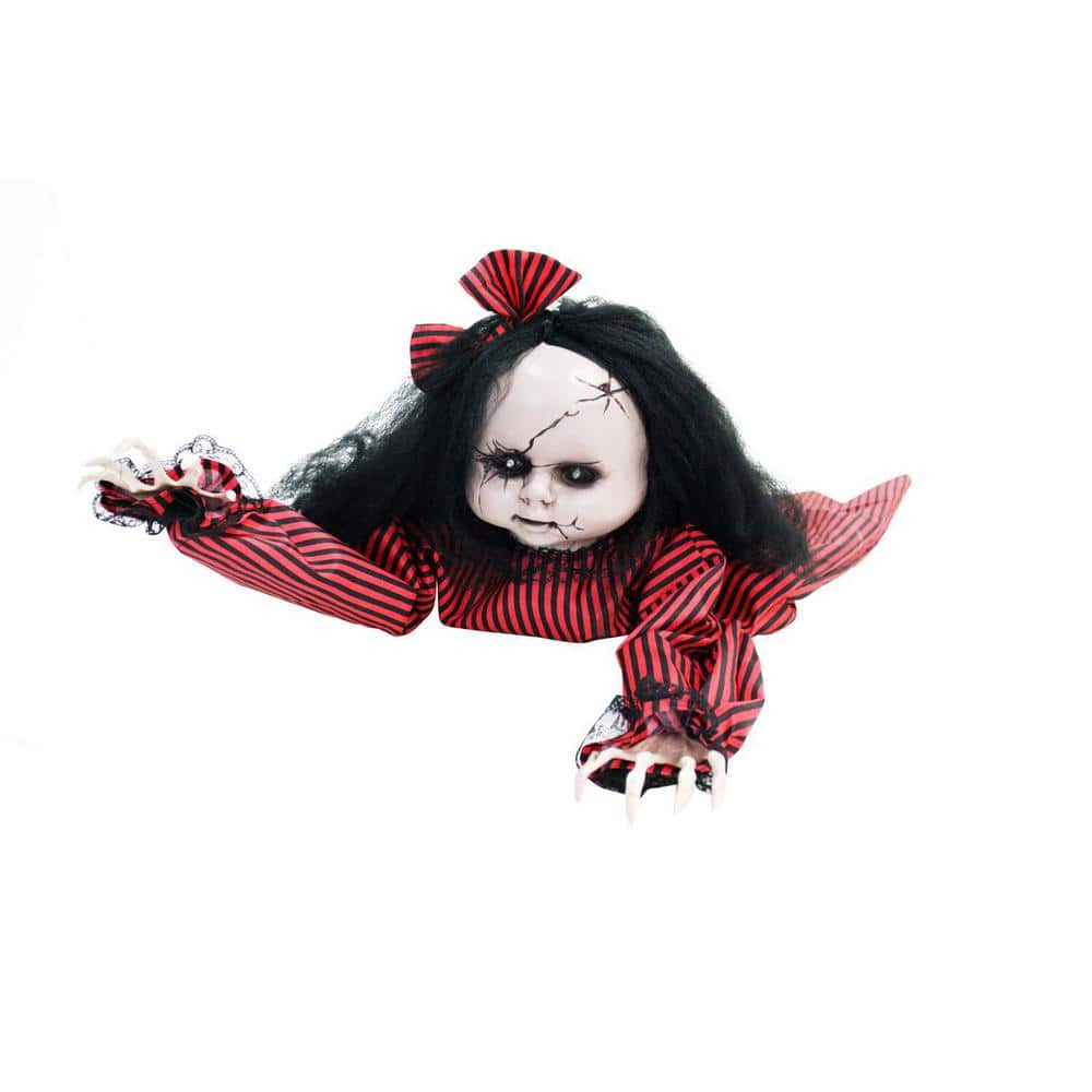 Haunted Hill Farm 44" Animatronic Crawling Doll with Light-Up Eyes