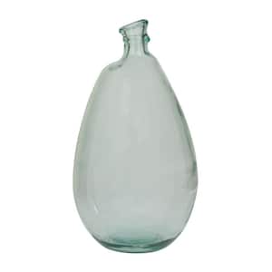 18 in. Blue Spanish Recycled Glass Decorative Vase