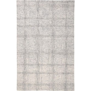 Ivory and Gray 2 ft. x 3 ft. Plaid Area Rug
