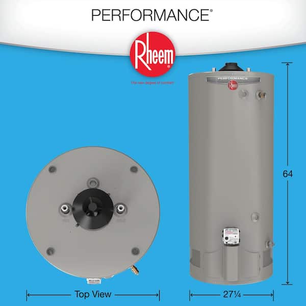 Rheem Performance 98 Gal. Tall 6-Year 75,100 BTU Ultra Low NOx Natural Gas Water  Heater XG98T06EN76U1 - The Home Depot