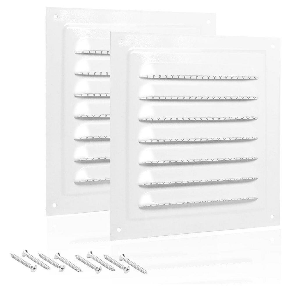 6 x 6 Square White Metal Louvered Grille Cover with Built-in Fine Mesh for Attic Garage RV Ventilation 2-Pack price history on PriceWatchPro