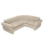 Inflatable Corner Living Room Neutral Beige Sectional Sofa : 68575EP