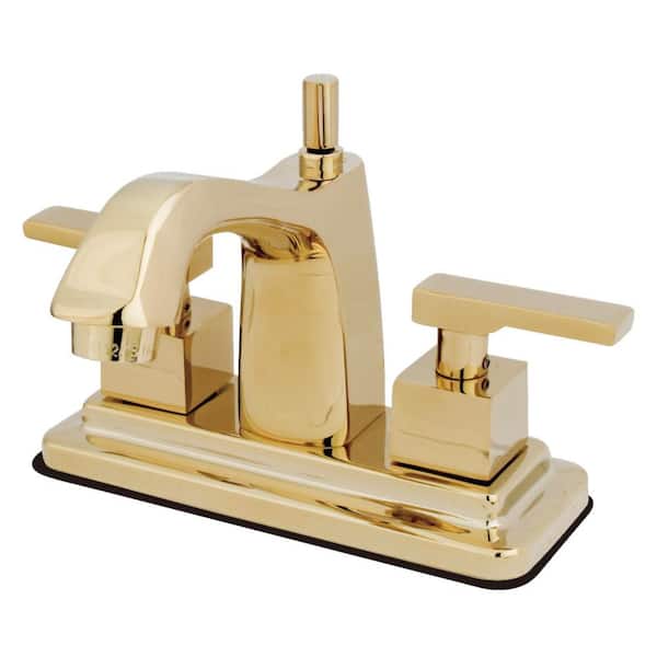 Kingston Brass Executive 4 in. Centerset 2-Handle Bathroom Faucet in Polished Brass