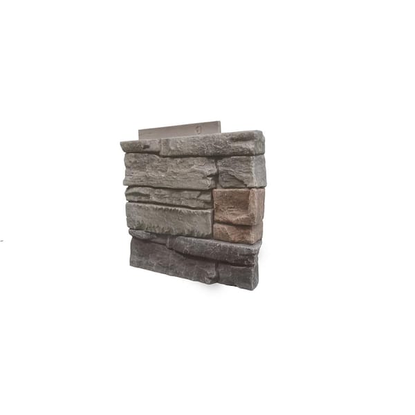 GenStone Stacked Stone Kenai 12 in. x 1.375 in. x 12 in. Faux Stone Siding Right Corner Panel