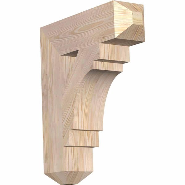Ekena Millwork 5.5 in. x 26 in. x 22 in. Douglas Fir Merced Craftsman Smooth Bracket
