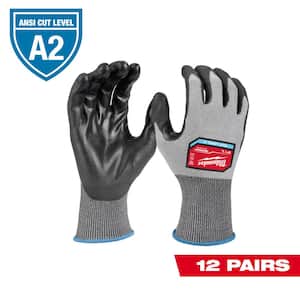 Medium High Dexterity Cut 2 Resistant Polyurethane Dipped Work Gloves (12-Pack)