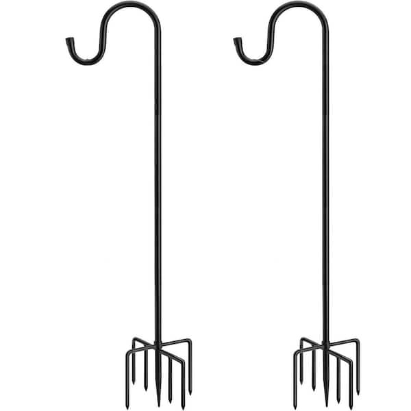 FAWEY TRED INC 84 in. Black Steel Shepard's Hooks (2-Pack)