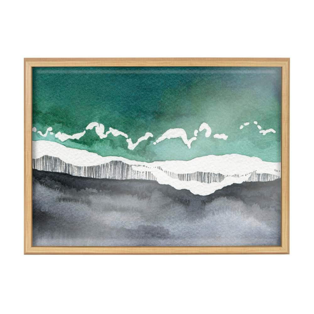Black Sands Dream Coastal Glass Print with Natural Frame