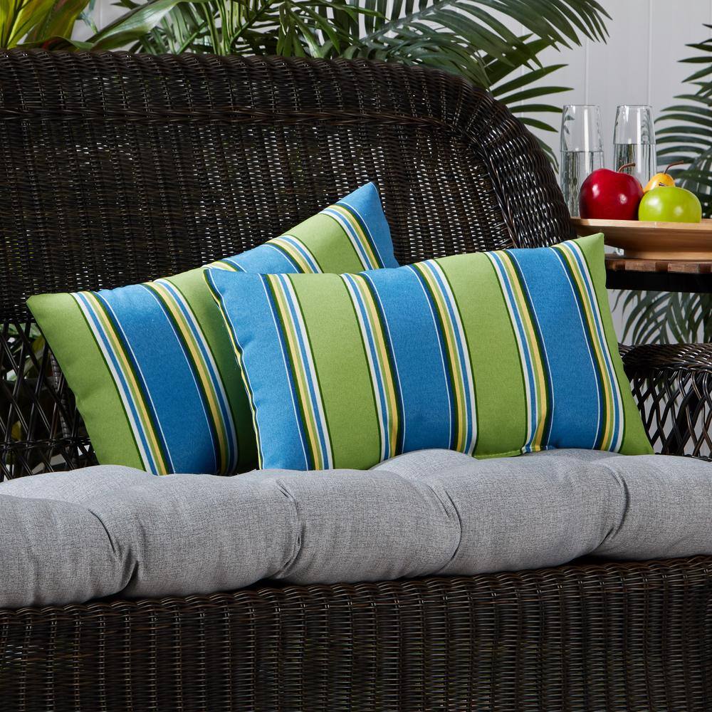 Cayman Stripe Rectangular Outdoor Throw Pillows Set