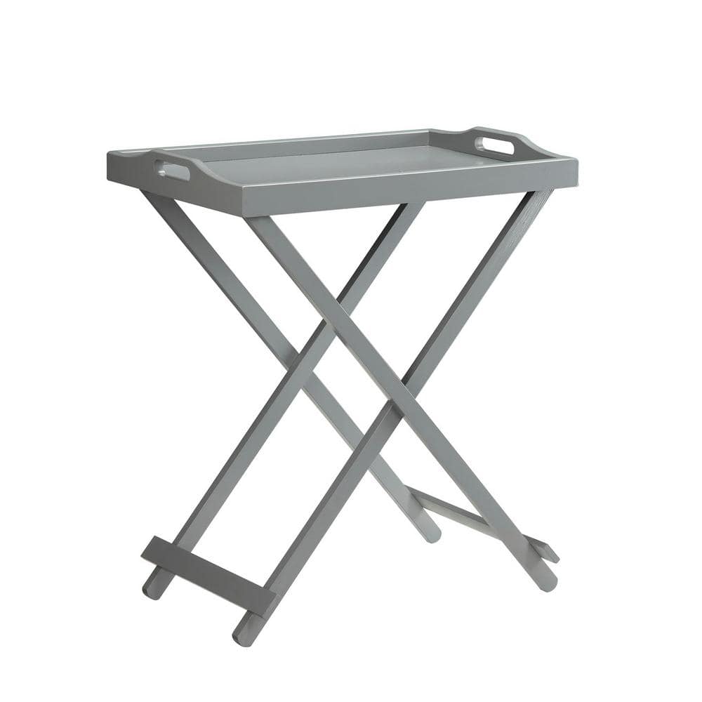 Designs2Go 22 in. Gray Standard Rectangle Wood Folding Tray End Table price history on PriceWatchPro