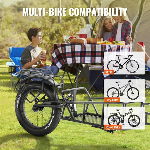 Foldable Bike Cargo Trailer - 60kg Load Capacity Heavy-Duty Bicycle Trailer Cargo With Universal Hitch For Shopping Traveling And Carrying Stuff