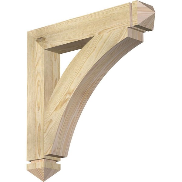 Ekena Millwork 4 in. x 26 in. x 26 in. Douglas Fir Thorton Arts and Crafts Rough Sawn Bracket