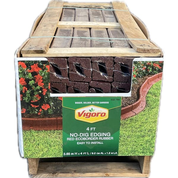 Vigoro EcoBorder 4 ft. Red Rubber Edging (48-Count/Pallet) Vigoro EcoBorder 4 ft. Red Rubber Edging (48-Count/Pallet)