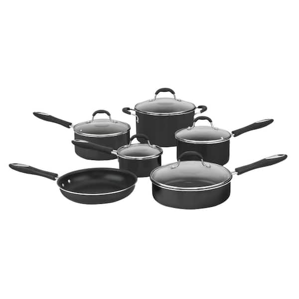 Cuisinart Advantage 11-Piece Black Cookware Set with Lids