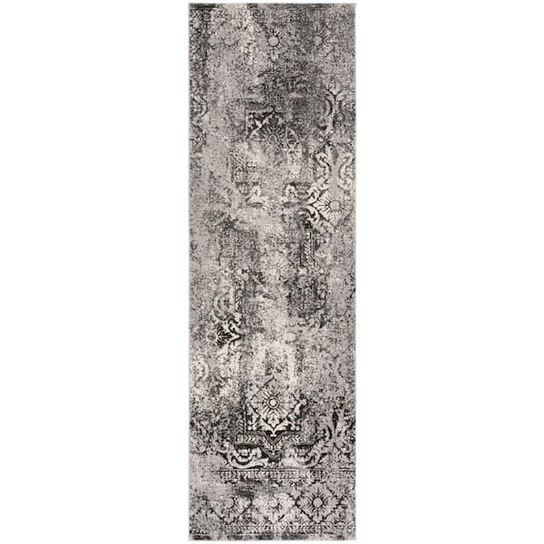 Addison Rugs Apollo 7 Carbon 2 ft. 3 in. x 7 ft. 5 in. Distressed Patterned Indoor Runner Rug