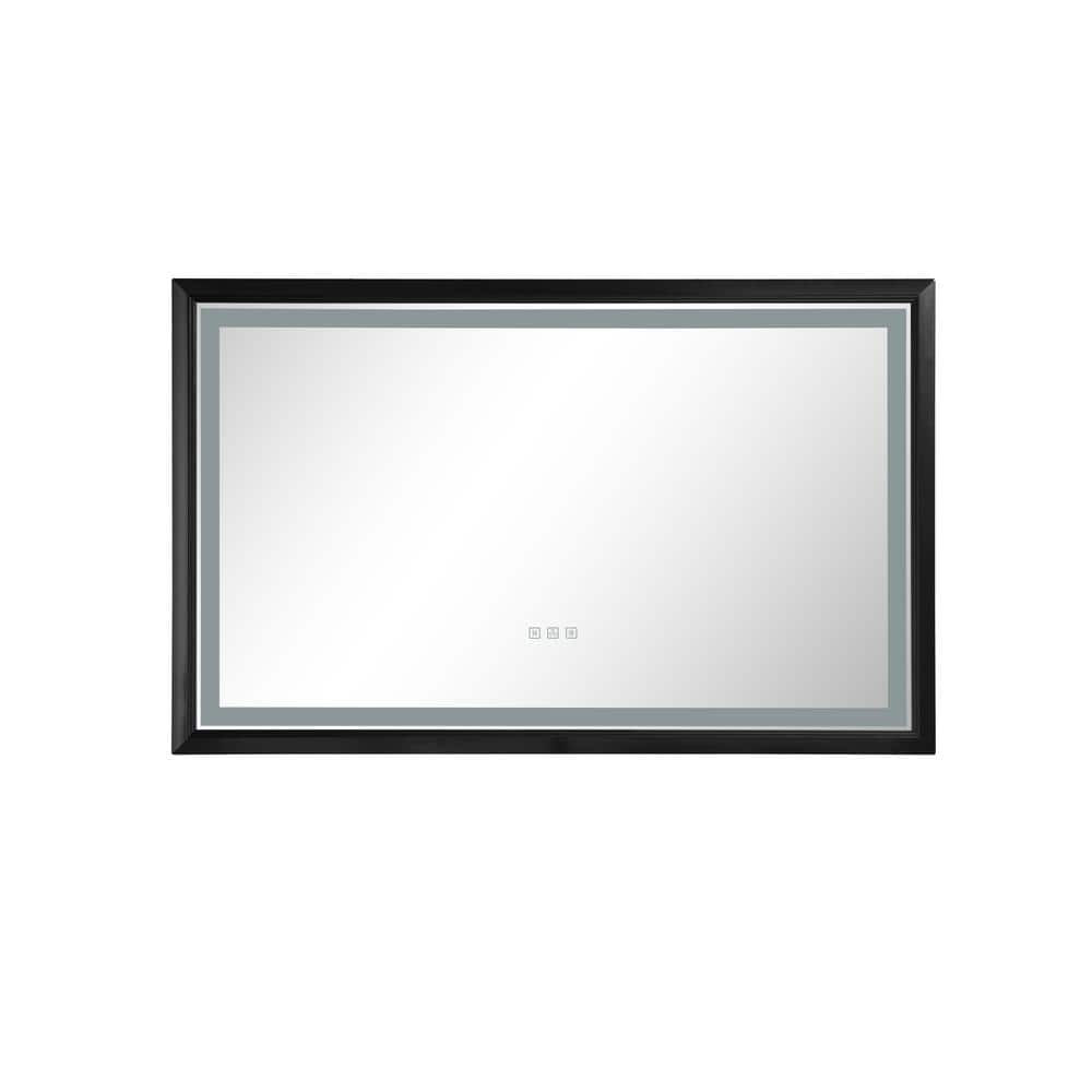 24 in. W x 18 in. H Large Square Metal Framed Wall-Mounted Explosion-Proof Bathroom Vanity Mirror in Black price history on PriceWatchPro