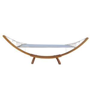 13 ft. Outdoor Hammock Chair Portable Plywood Wood Rope Swing Chair Large Fabric Hammock with Stand, for Outside, White