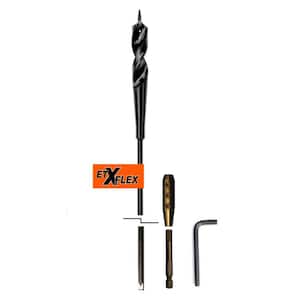 X FLEX Screw Point 9/16 in. x 54 in. Bit, 3/16 in. 3-Piece Kit, Hex Adapter and Allen Wrench For Wood Applications