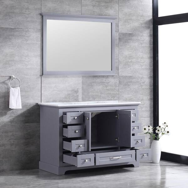 Lexora Dukes 48 Inch Single Bathroom Vanity In White With Top And Mirror Ld342248s46 The Home Depot Lexora Dukes 48 Inch Single Bathroom, 48 Inch Black Vanity Mirror