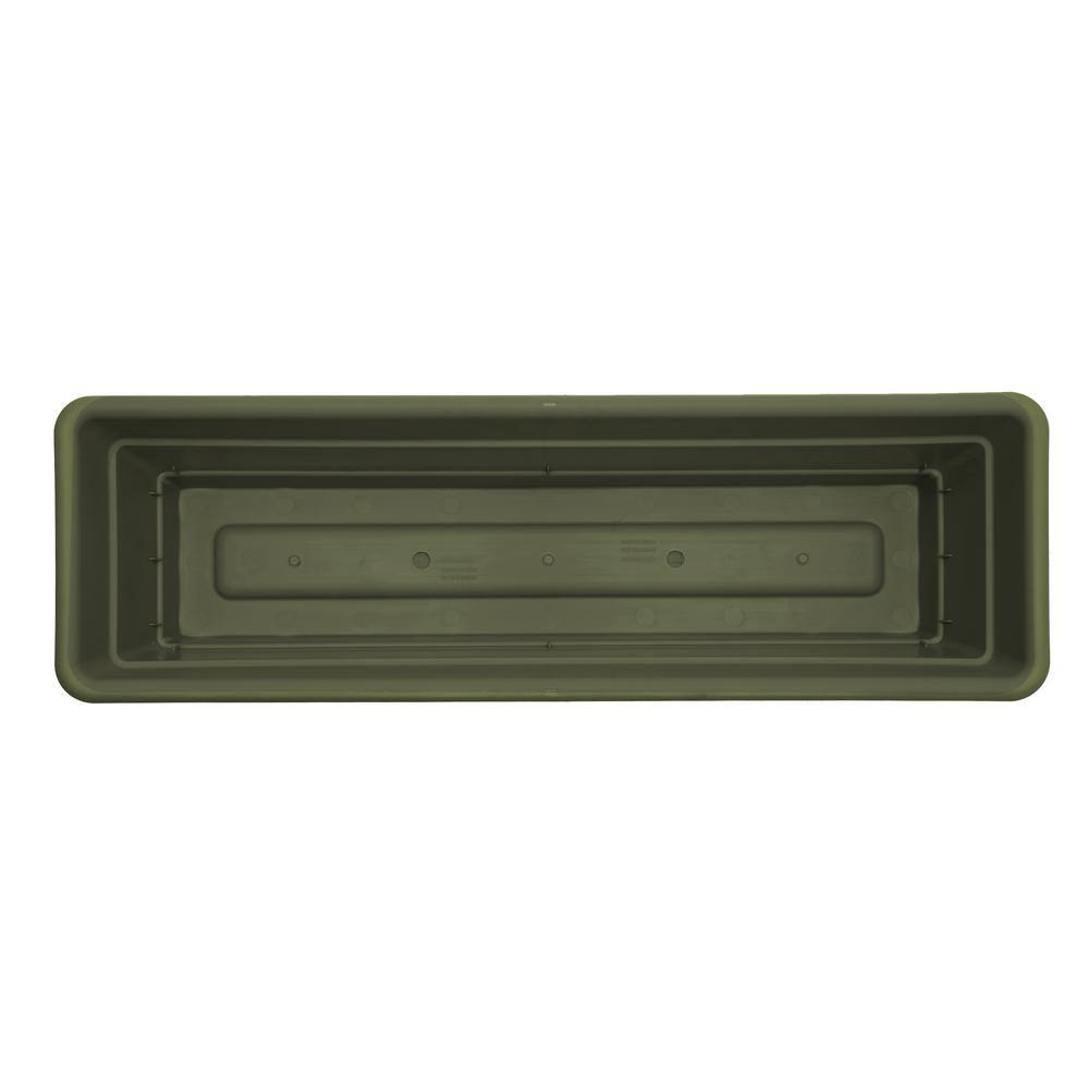 18" Green Plastic UV Resistant Rectangular Window Box
