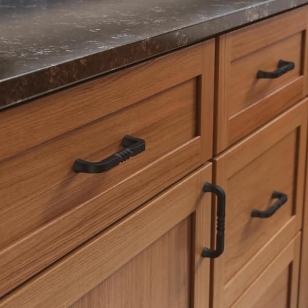 Iron Craft 4 in. (102 mm) Traditional Matte Black Cabinet Drawer Pull