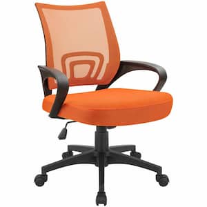 Orange Office Chair Ergonomic Desk Task Mesh Chair with Armrests Swivel Adjustable Height