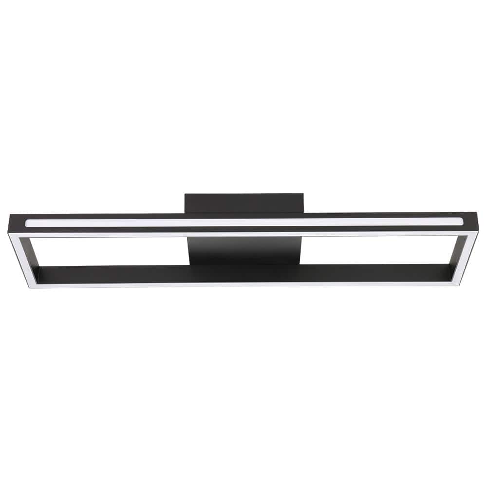 Salvilanas 30.32 in. W x 2.58 in. H Black LED Semi-Flush Mount with White Plastic Diffuser price history on PriceWatchPro