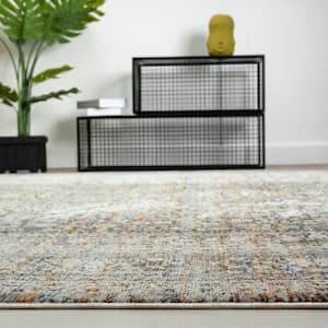 Vintage Blues/Rust Multi-Colored 8 ft. 9 in. x 11 ft. 10 in. Area Rug