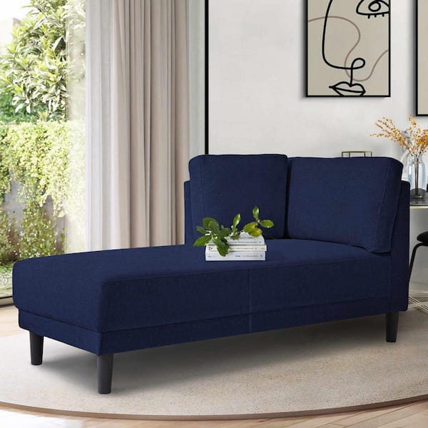 Polibi 65.25 in. Square Arm Fabric Rectangle Sofa, Sofa Bed in. Blue