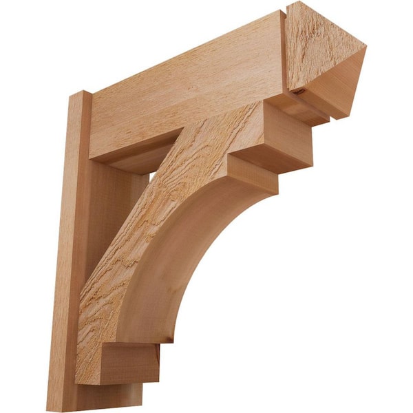 Ekena Millwork 8 in. x 26 in. x 26 in. Merced Arts and Crafts Rough Sawn Western Red Cedar Outlooker