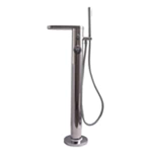 McWay Single-Handle Freestanding Tub Faucet with Hand Shower in Polished Stainless