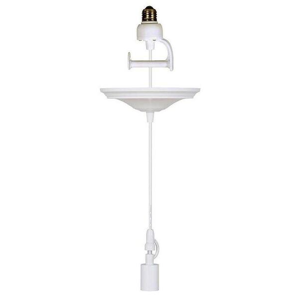 Home Decorators Collection 8 in. White Pendant Adapter for Lamp Shades with Conversion Kit