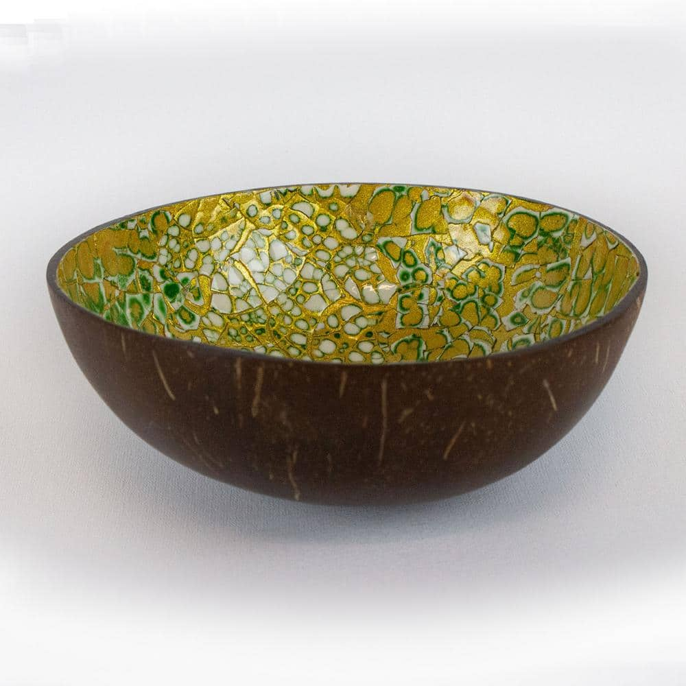 LA PASTICHE Red Alabaster Green Coconut Bowl, 3.5" x 3.5"