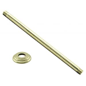 1/2 in. IPS x 19 in. Round Ceiling Mount Shower Arm with Flange, Polished Brass