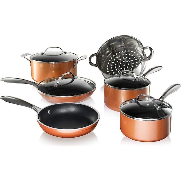 Gotham Steel Pots and Pans Set 20 Piece Cookware Set with Nonstick Ceramic Copper Coating