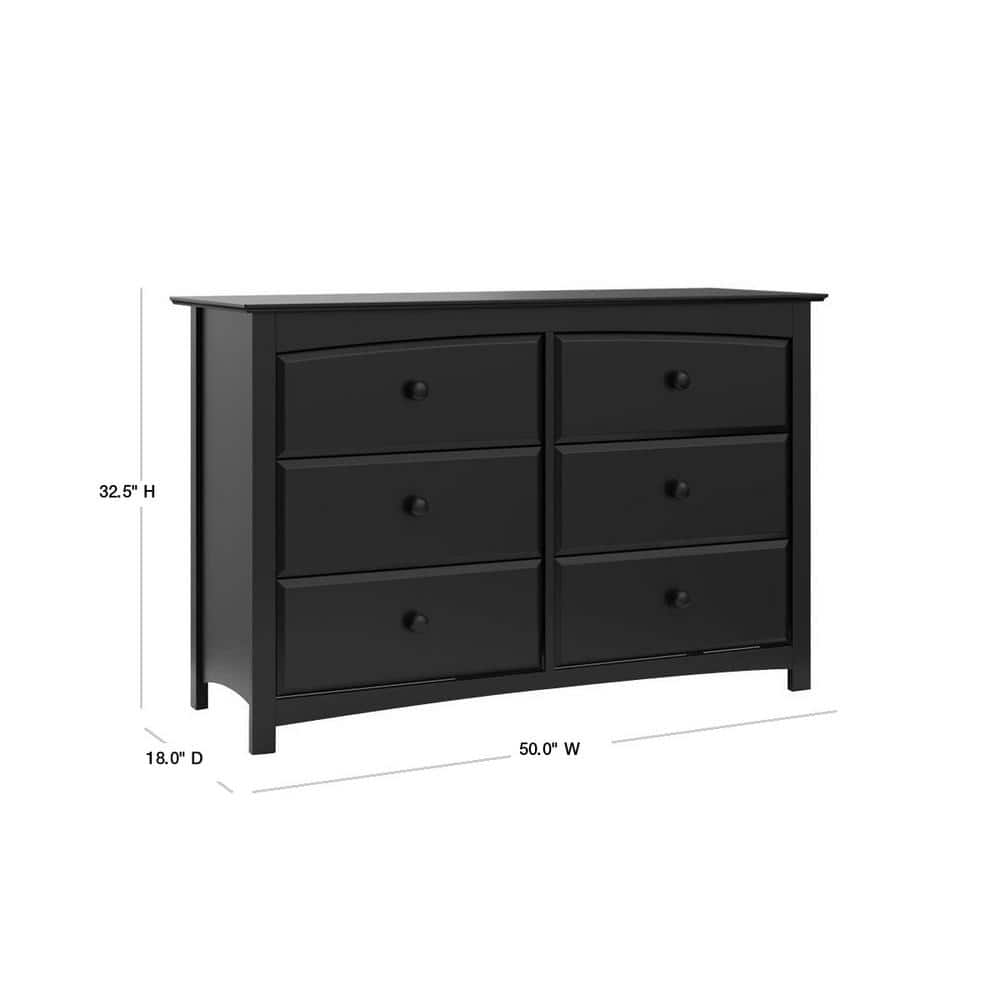 Black Double Ball Bearing Horizontal Nursery Dresser