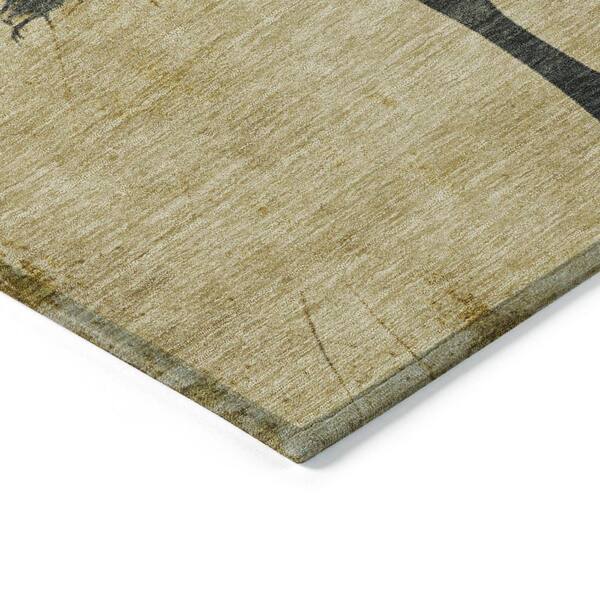 Chantille Machine Washable Indoor/Outdoor Abstract ACN1717 Gold 3 ft. x 5 ft. Area Rug