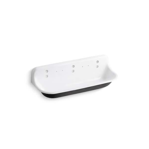 KOHLER Brockway Wall Mount Cast-Iron 17.5 in. 3-Hole Single Bowl Wash Sink in White