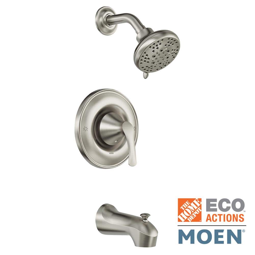 MOEN Darcy Single-Handle 5-Spray Tub and Shower Faucet with Valve in Spot Resist Brushed Nickel (Valve Included)
